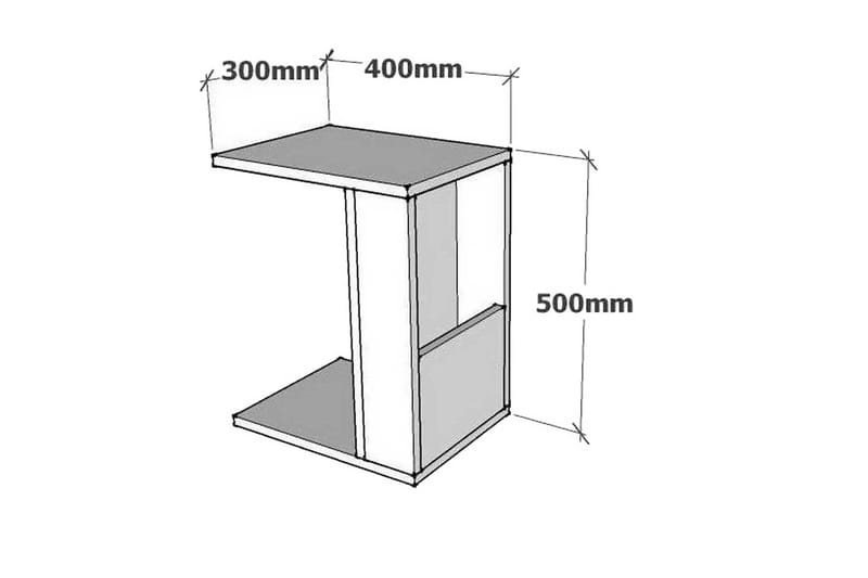 Yggersryd Sidebord 30x50x30 cm - Hvit - Møbler - Bord - Avlastningsbord - Lampebord & sidebord
