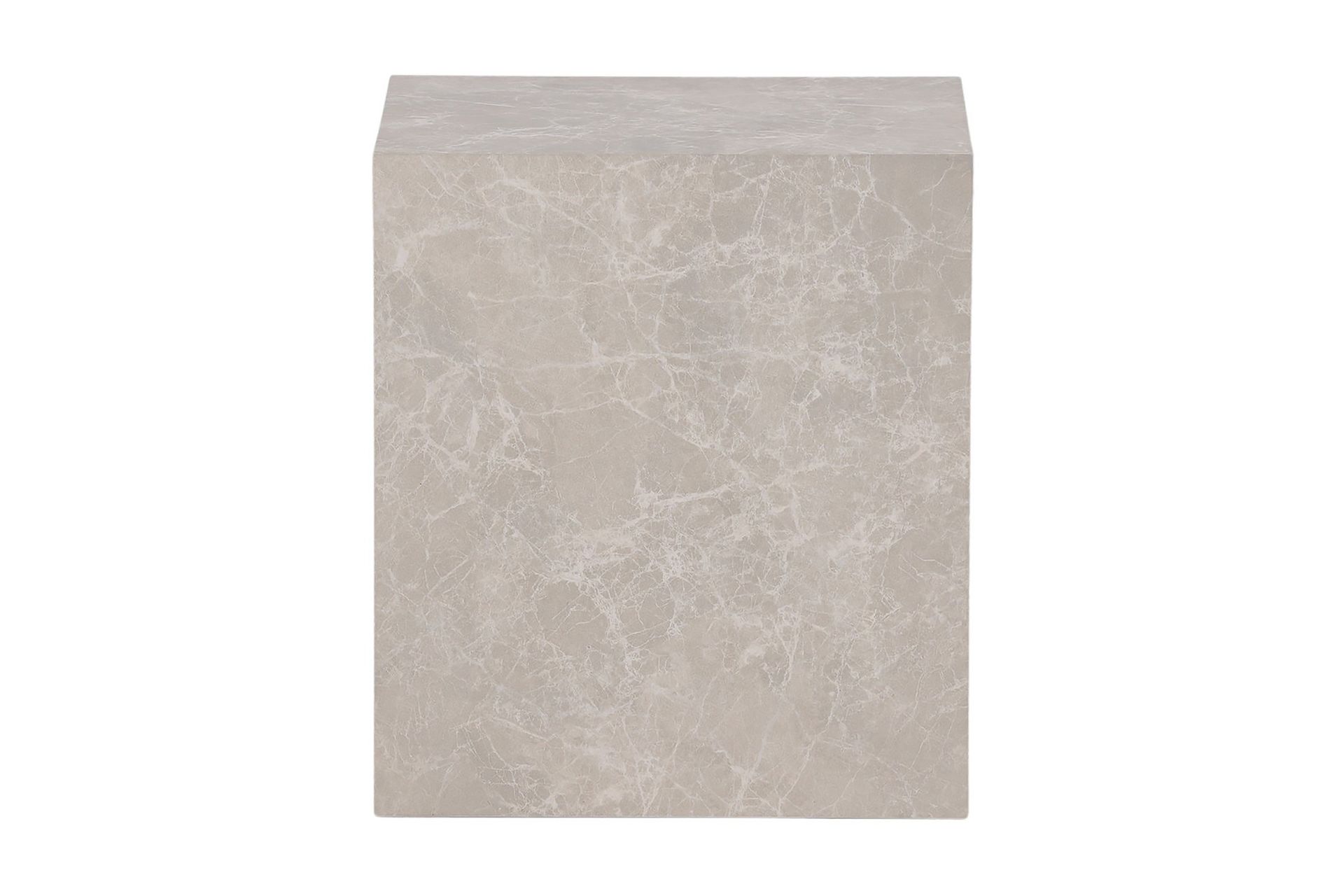 York High Travertin Sidebord 40x40x45 cm - Beige - Møbler - Bord - Avlastningsbord - Lampebord & sidebord