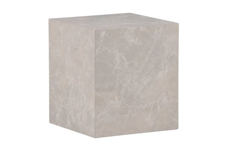 York High Travertin Sidebord 40x40x45 cm - Beige - Møbler - Bord - Avlastningsbord - Lampebord & sidebord