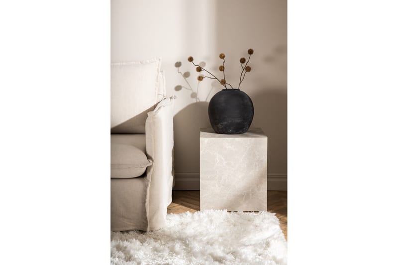 York High Travertin Sidebord 40x40x45 cm - Beige - Møbler - Bord - Avlastningsbord - Lampebord & sidebord