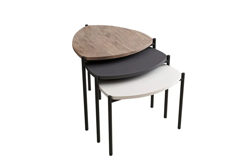 Lenny Settbord, Hvit/Antrasitt/Valnøtt