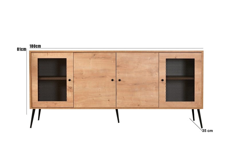 Levander Konsollbord 180 cm - Eik/Svart - Møbler - Bord - Avlastningsbord - Gangbord