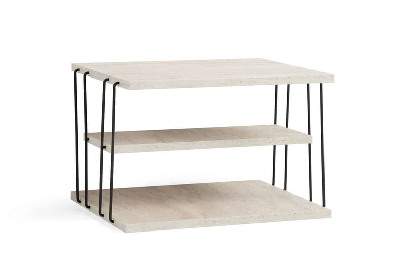 Lifon Sidebord 50 cm - Svart/Marmor - Møbler - Bord - Avlastningsbord - Lampebord & sidebord