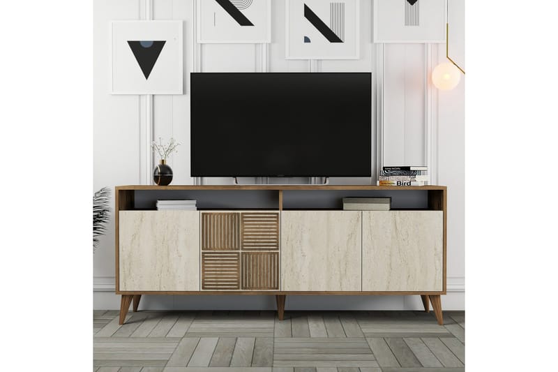 Lissione Konsollbord 180 cm - Valnøtt/Beige - Møbler - Bord - Avlastningsbord - Gangbord