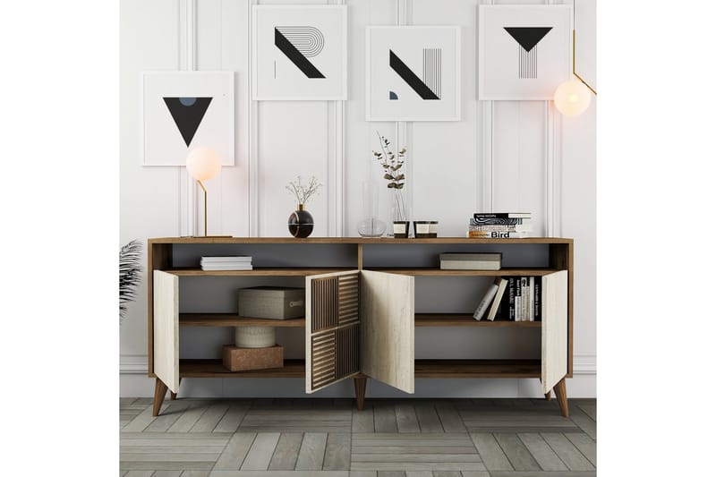 Lissione Konsollbord 180 cm - Valnøtt/Beige - Møbler - Bord - Avlastningsbord - Gangbord