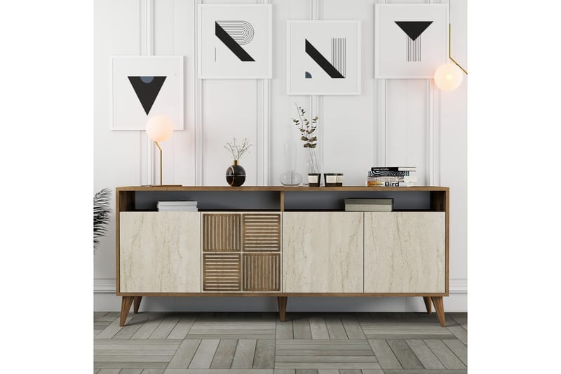 Lissione Konsollbord 180 cm - Valnøtt/Beige - Møbler - Bord - Avlastningsbord - Gangbord