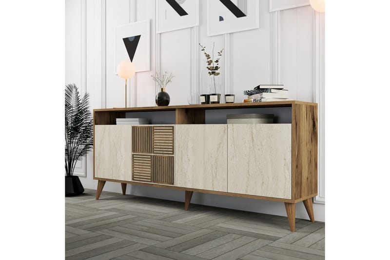 Lissione Konsollbord 180 cm - Valnøtt/Beige - Møbler - Bord - Avlastningsbord - Gangbord