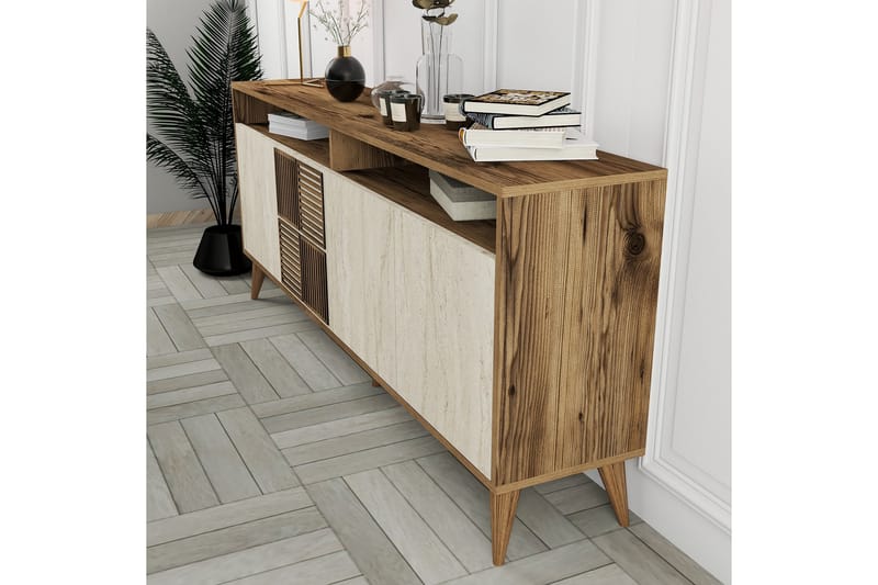 Lissione Konsollbord 180 cm - Valnøtt/Beige - Møbler - Bord - Avlastningsbord - Gangbord
