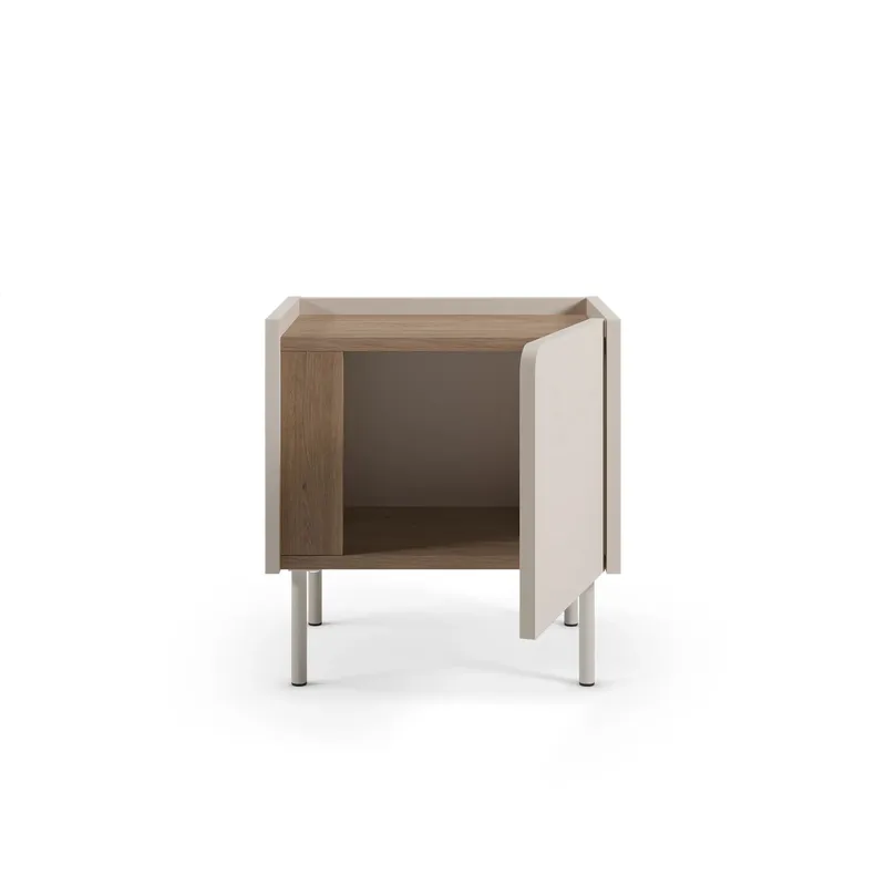 Lomar Nattbord 45,5x47,8x35 cm - Naturlig eik sandstein - Møbler - Bord - Avlastningsbord - Sengebord & nattbord
