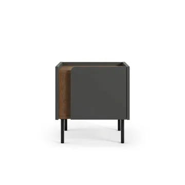 Lomar Nattbord 45,5x47,8x35 cm - Naturlig eik/Antrasitt/Svart - Møbler - Bord - Avlastningsbord - Sengebord & nattbord