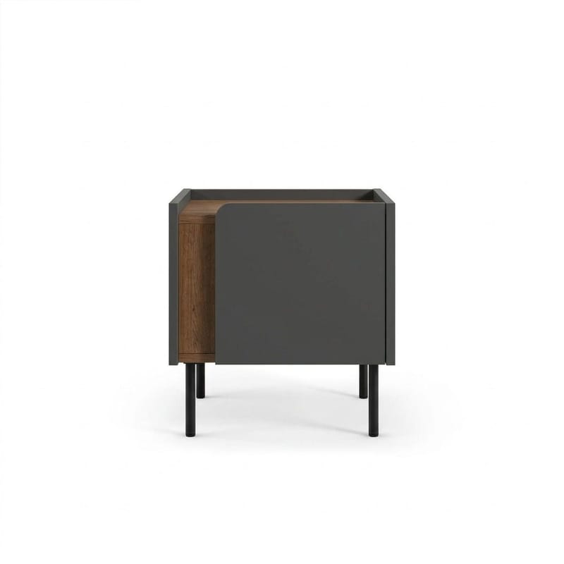 Lomar Nattbord 45,5x47,8x35 cm - Naturlig eik/Antrasitt/Svart - Møbler - Bord - Avlastningsbord - Sengebord & nattbord