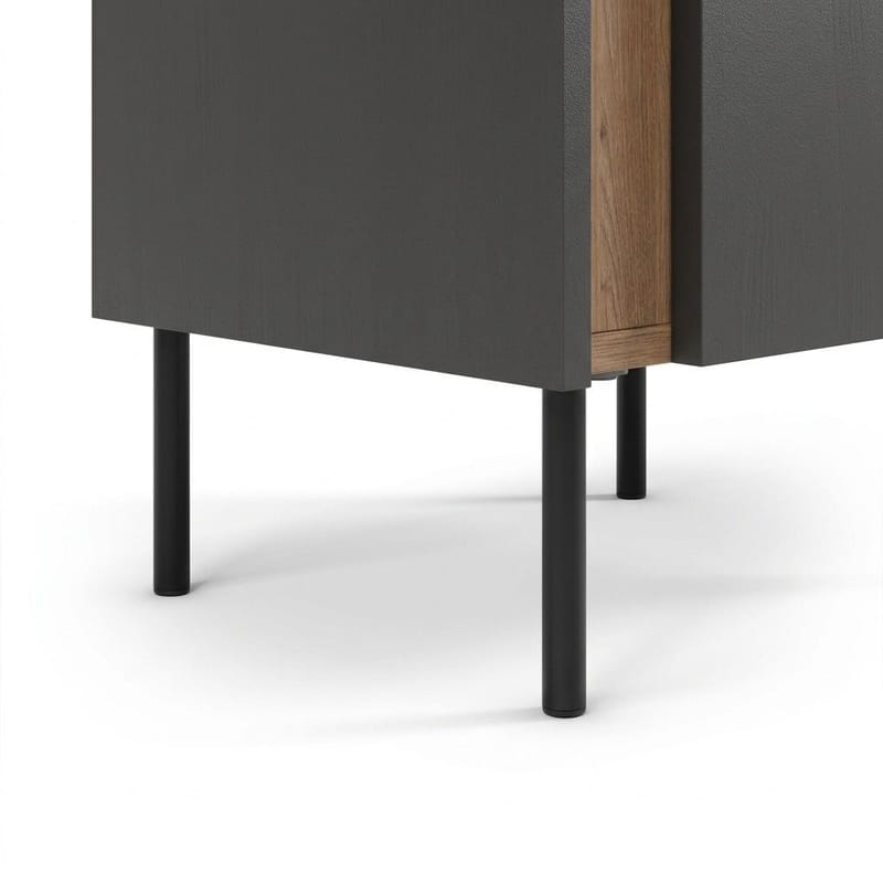 Lomar Nattbord 45,5x47,8x35 cm - Naturlig eik/Antrasitt/Svart - Møbler - Bord - Avlastningsbord - Sengebord & nattbord