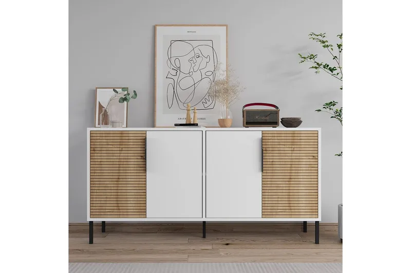 Lorien Konsollbord 150 cm - Hvit/Eik - Møbler - Bord - Avlastningsbord - Gangbord