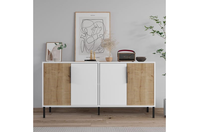 Lorien Konsollbord 150 cm - Hvit/Eik - Møbler - Bord - Avlastningsbord - Gangbord