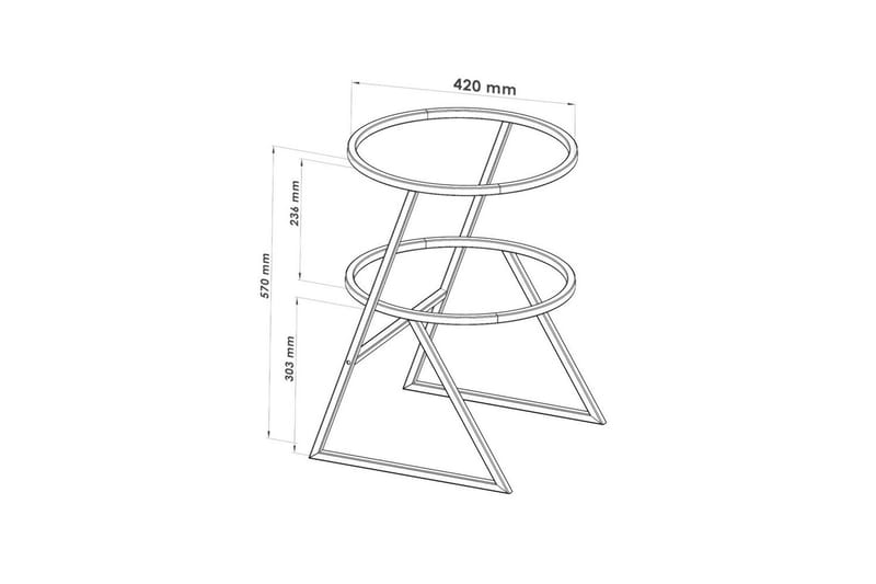 Lorigulla Sidebord 42x42 cm - Gull - Møbler - Bord - Avlastningsbord - Lampebord & sidebord