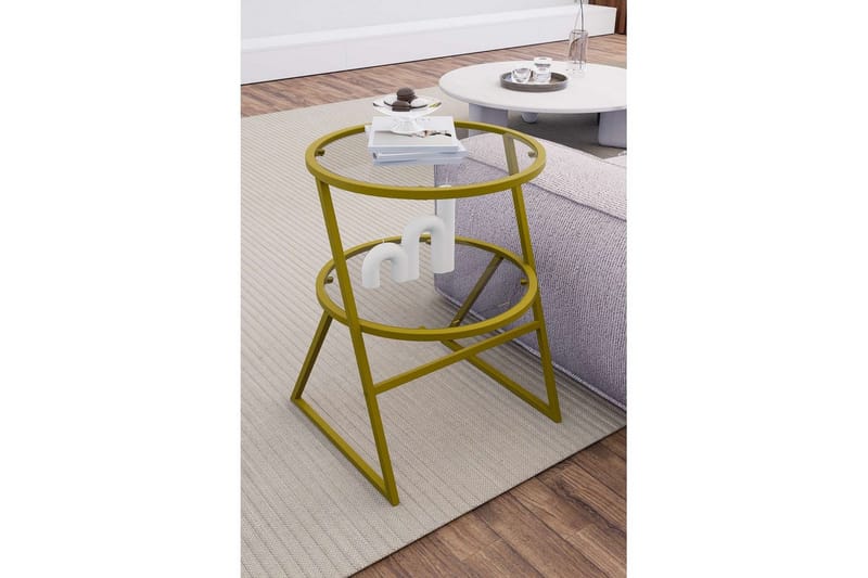 Lorigulla Sidebord 42x42 cm - Gull - Møbler - Bord - Avlastningsbord - Lampebord & sidebord