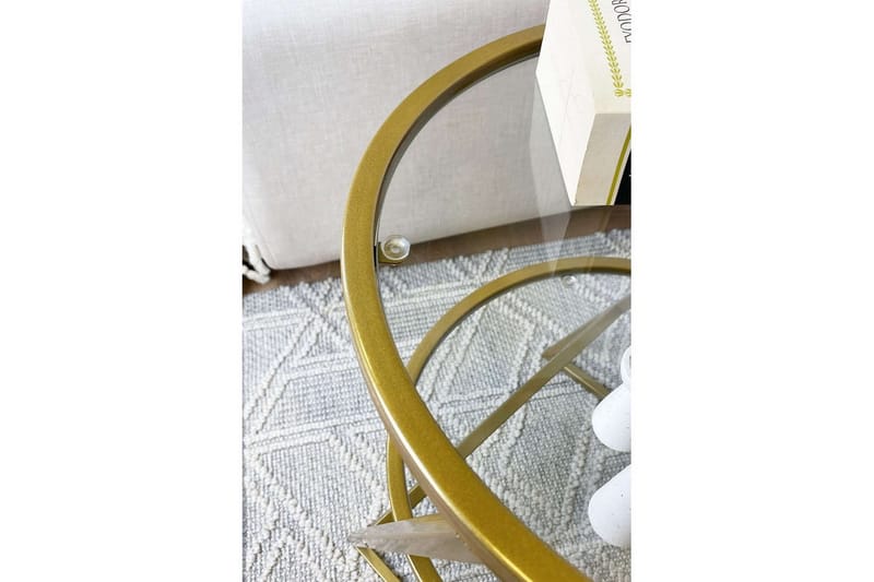 Lorigulla Sidebord 42x42 cm - Gull - Møbler - Bord - Avlastningsbord - Lampebord & sidebord