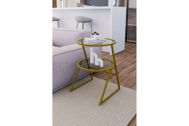 Lorigulla Sidebord 42x42 cm - Gull - Møbler - Bord - Avlastningsbord - Lampebord & sidebord