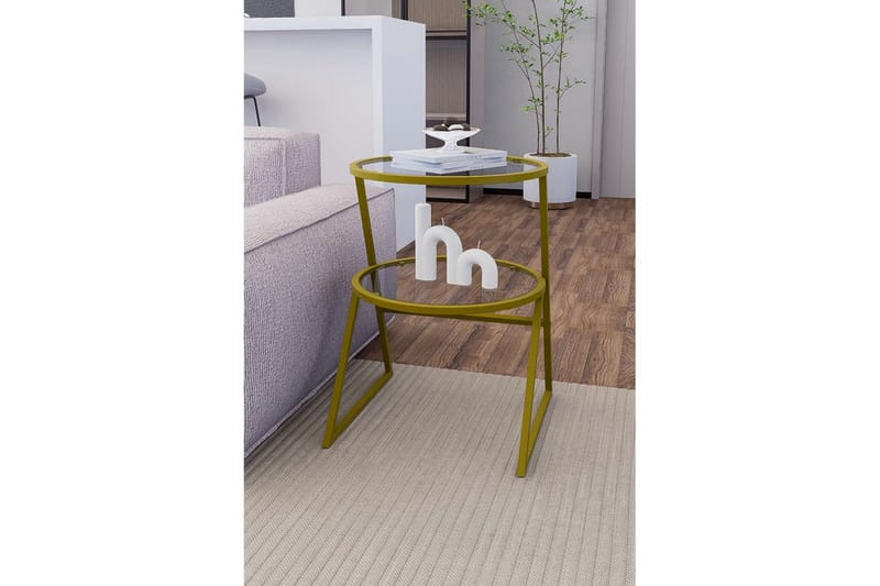 Lorigulla Sidebord 42x42 cm - Gull - Møbler - Bord - Avlastningsbord - Lampebord & sidebord