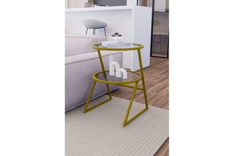 Lorigulla Sidebord 42x42 cm - Gull - Møbler - Bord - Avlastningsbord - Lampebord & sidebord