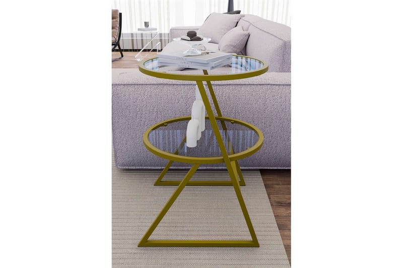 Lorigulla Sidebord 42x42 cm - Gull - Møbler - Bord - Avlastningsbord - Lampebord & sidebord