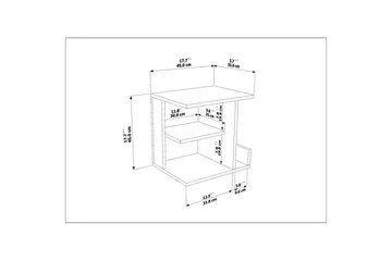Lorik Nattbord 45 cm - Hvit - Møbler - Bord - Avlastningsbord - Sengebord & nattbord