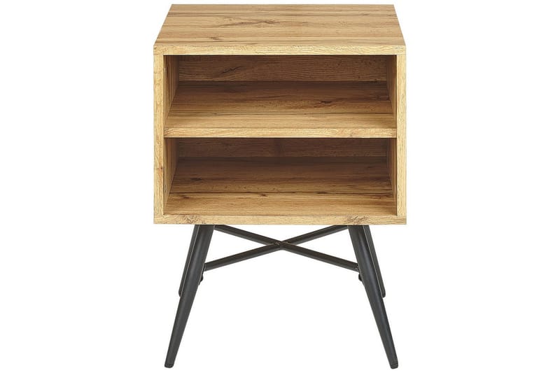 Lubock Nattbord 40 cm i Tre med Eikeutseende og Oppbevaring - Lysebrun - Møbler - Bord - Avlastningsbord - Sengebord & nattbord