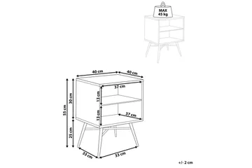 Lubock Nattbord 40 cm i Tre med Eikeutseende og Oppbevaring - Lysebrun - Møbler - Bord - Avlastningsbord - Sengebord & nattbord