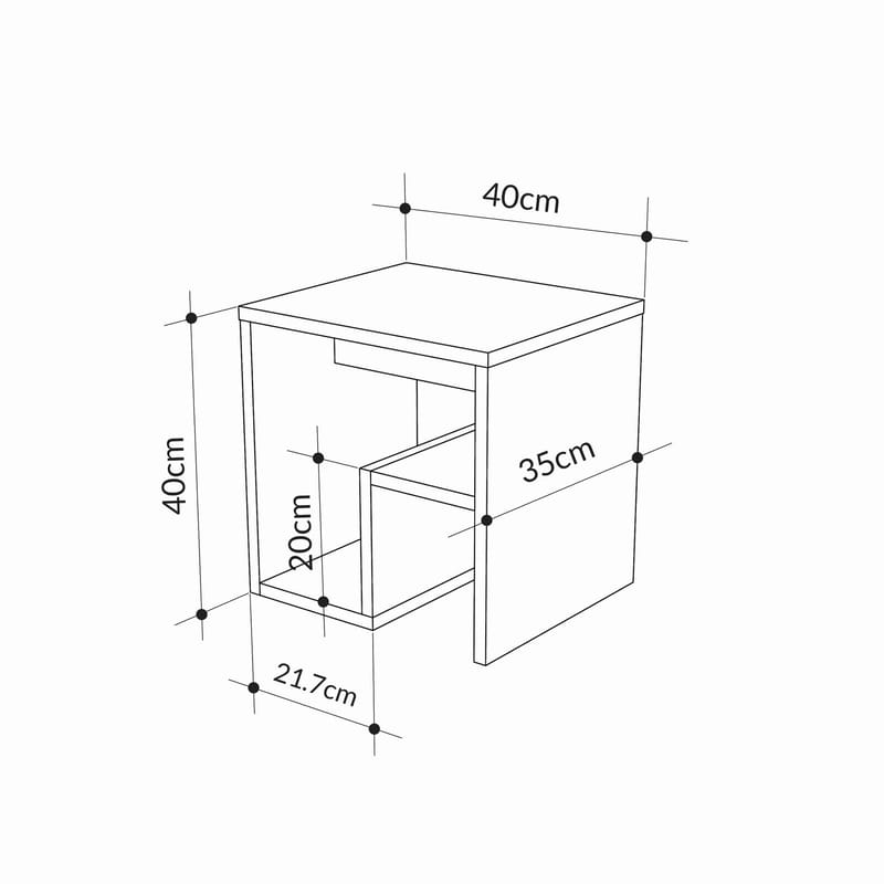 Lumira Sidebord 40 cm - Hitit - Møbler - Bord - Avlastningsbord - Lampebord & sidebord