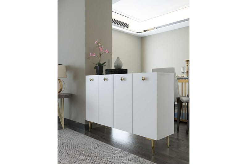 Mangvar Konsollbord 120 cm - Hvit/Gull - Møbler - Bord - Avlastningsbord - Gangbord