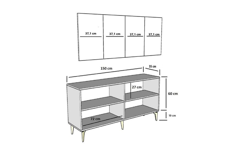 Maren Konsollbord 150 cm - Eik/Antrasitt - Møbler - Bord - Avlastningsbord - Gangbord