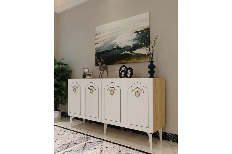 Maren Konsollbord 150 cm - Eik/Hvit - Møbler - Bord - Avlastningsbord - Gangbord