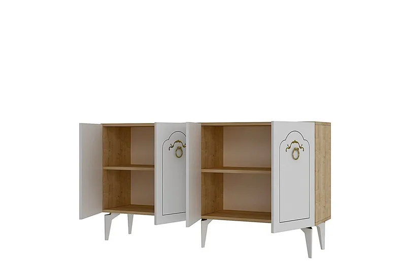 Maren Konsollbord 150 cm - Eik/Hvit - Møbler - Bord - Avlastningsbord - Gangbord