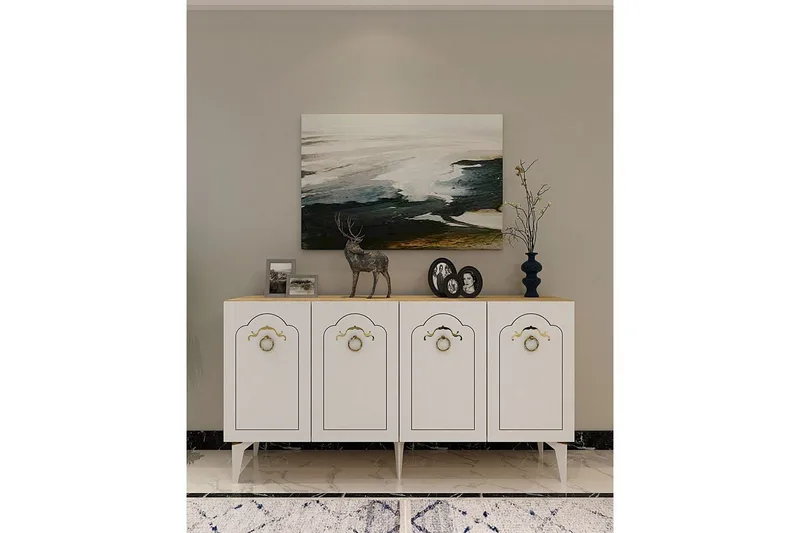 Maren Konsollbord 150 cm - Eik/Hvit - Møbler - Bord - Avlastningsbord - Gangbord