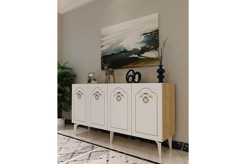 Maren Konsollbord 150 cm - Eik/Hvit - Møbler - Bord - Avlastningsbord - Gangbord