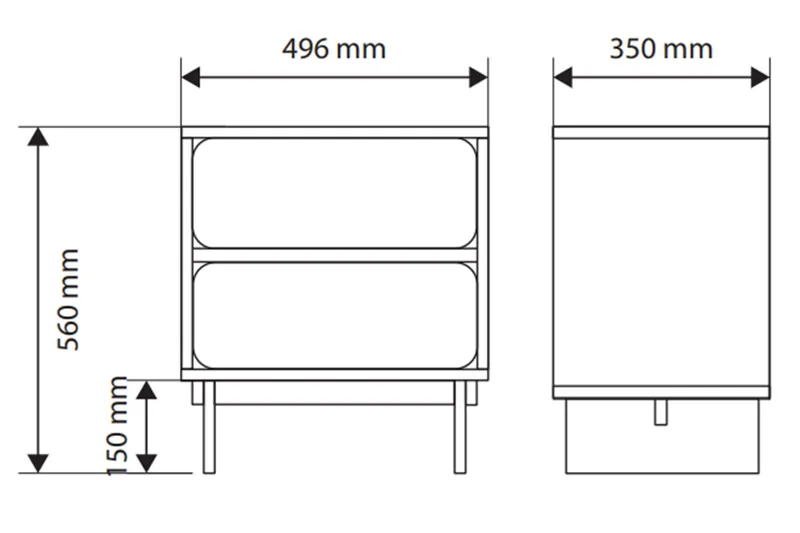 Marinport Nattbord 50 cm - Beige - Møbler - Bord - Avlastningsbord - Sengebord & nattbord