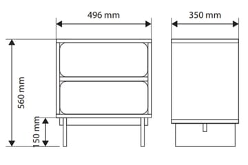 Marinport Nattbord 50 cm - Beige - Møbler - Bord - Avlastningsbord - Sengebord & nattbord