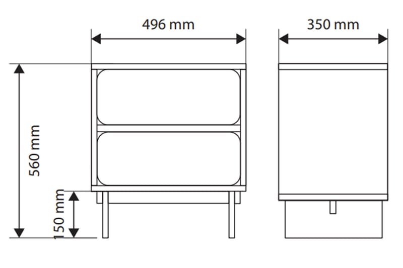 Marinport Nattbord 50 cm - Beige - Møbler - Bord - Avlastningsbord - Sengebord & nattbord