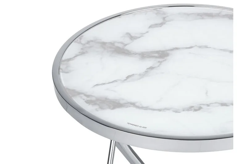 Meerah Sidebord Marmoreffekt - Hvit - Møbler - Bord - Avlastningsbord