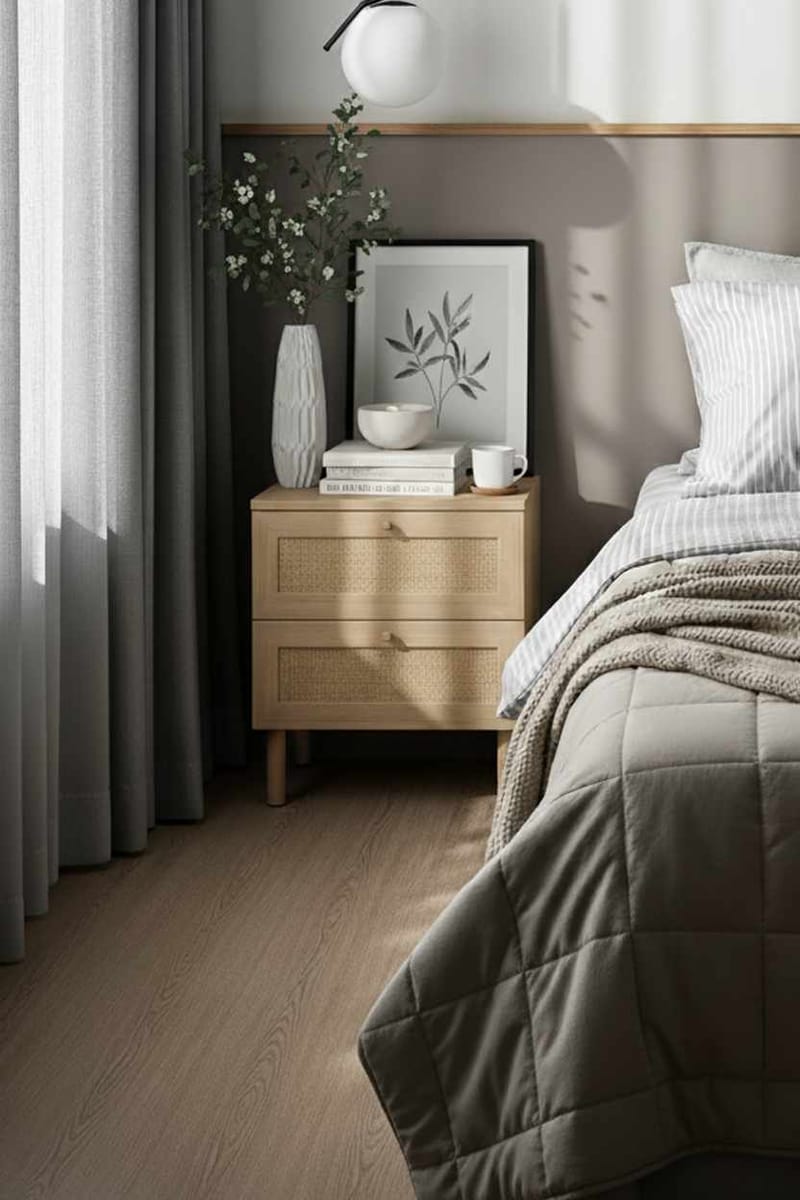 Meyloren nattbord 50 cm - Beige - Møbler - Bord - Avlastningsbord - Sengebord & nattbord