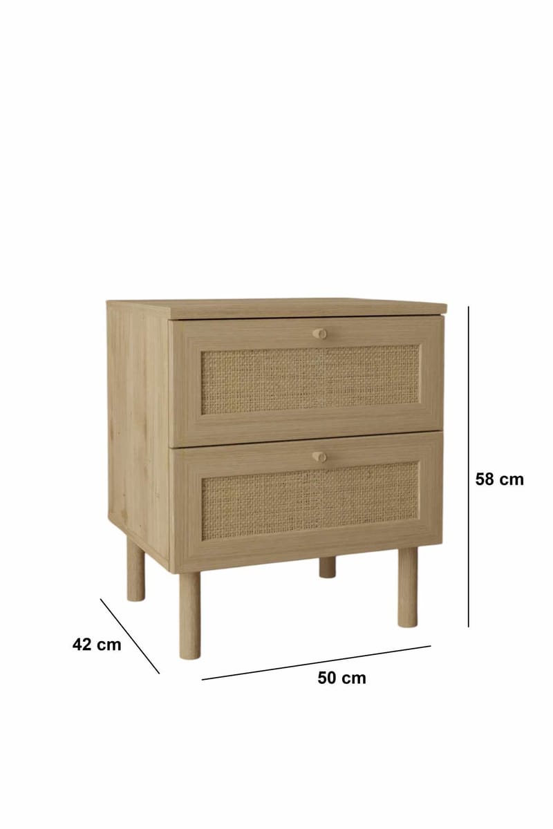 Meyloren nattbord 50 cm - Beige - Møbler - Bord - Avlastningsbord - Sengebord & nattbord