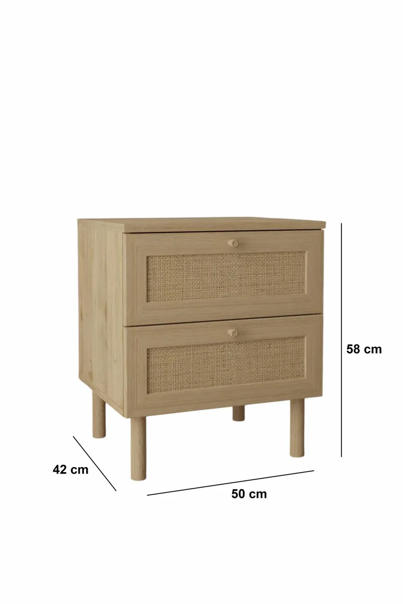 Meyloren nattbord 50 cm - Beige - Møbler - Bord - Avlastningsbord - Sengebord & nattbord