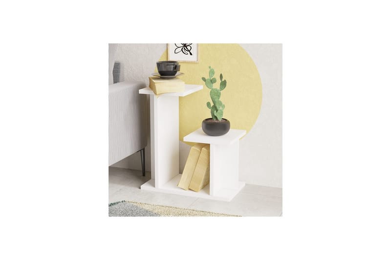 Mijara Sidebord 46 cm - Hvit - Møbler - Bord - Avlastningsbord - Lampebord & sidebord