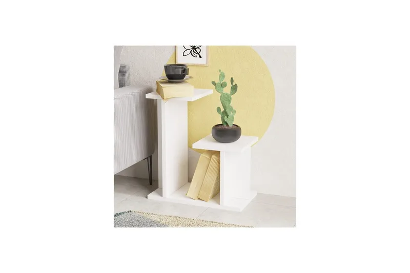 Mijara Sidebord 46 cm - Hvit - Møbler - Bord - Avlastningsbord - Lampebord & sidebord