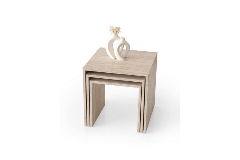 Miraen Settbord 50 cm - Travertin - Møbler - Bord - Avlastningsbord - Settbord