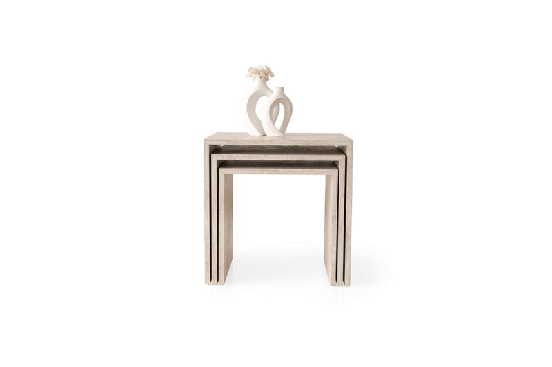 Miraen Settbord 50 cm - Travertin - Møbler - Bord - Avlastningsbord - Settbord