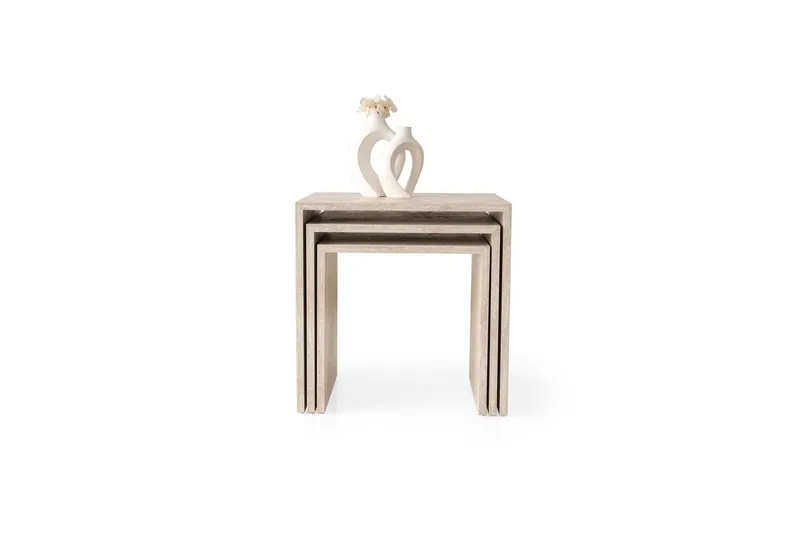 Miraen Settbord 50 cm - Travertin - Møbler - Bord - Avlastningsbord - Settbord