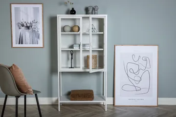 Misha Skap 75 cm - Hvit - Oppbevaring - Skap - Vitrineskap