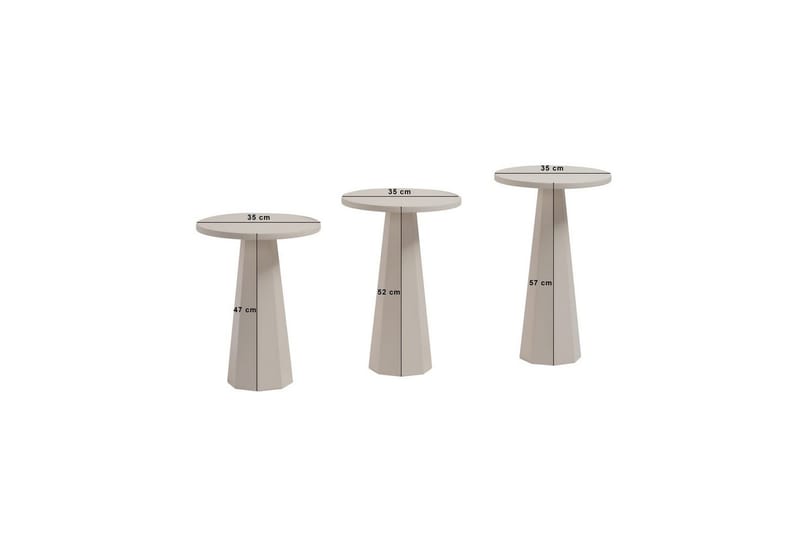 Miu Settbord 35 cm - Hvit - Møbler - Bord - Avlastningsbord - Settbord