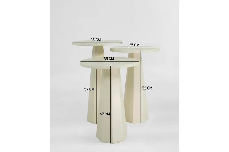 Miu Settbord 35 cm - Krem - Møbler - Bord - Avlastningsbord - Settbord